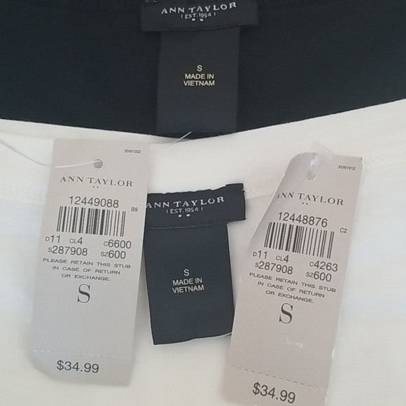 2 Ann Taylor Cotton Long Sleeve Shirts Small NWT - Picture 3 of 4